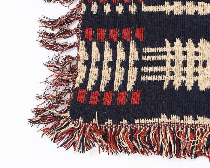 OVERSHOT RUG Navy/Red Overshot Rug