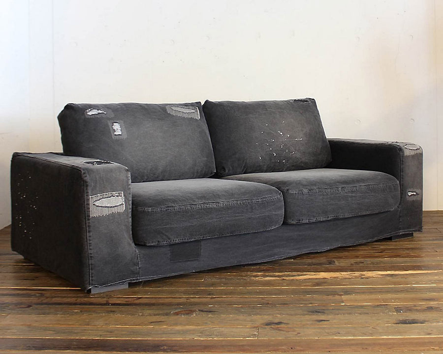 FRANKLIN SOFA BLACK DAMAGE DENIM Franklin sofa black damage denim