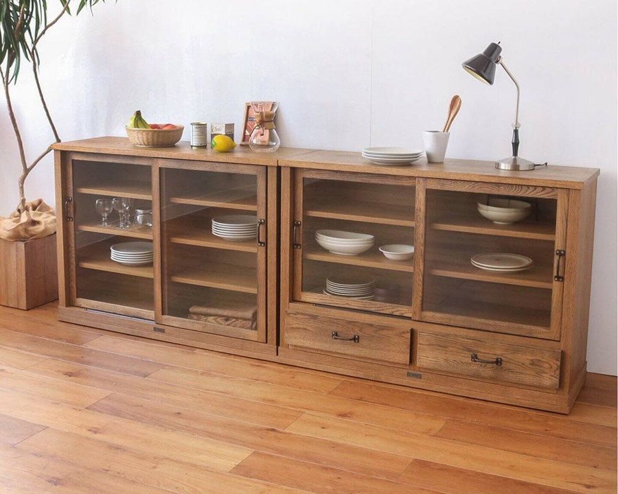 Elverson Glass Cabinet with Drowers, Small