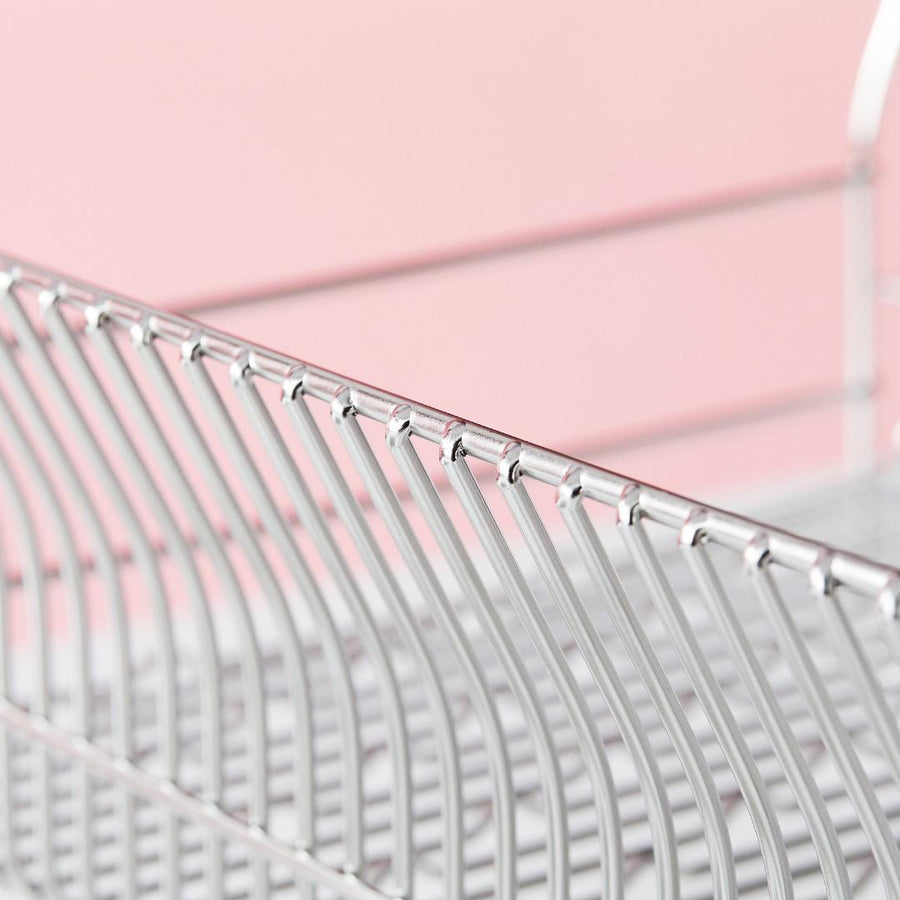 Hanauta Dish Drainer, Horizontal, Silver