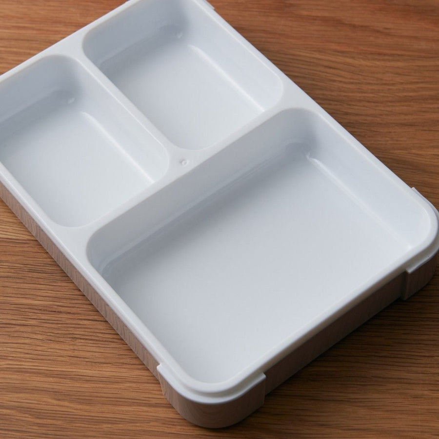 FOODMAN 抗菌 薄型弁当箱 600ml・ケース・箸 3点セット グレーベージュ