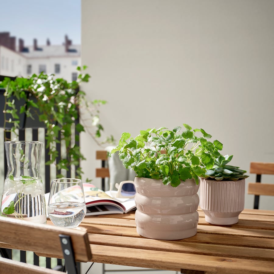 KLARBÄR flower pot with saucer
