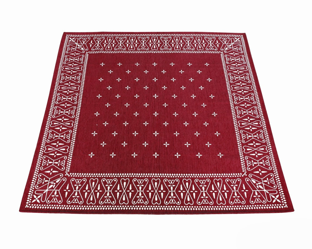 DETAIL(ディテール) Cross Bandana Rug Burgundy クロスバンダナラグ バーガンディ 200×200cm ...