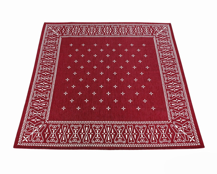 Cross Bandana Rug Burgundy クロスバンダナラグ バーガンディ 200×200cm