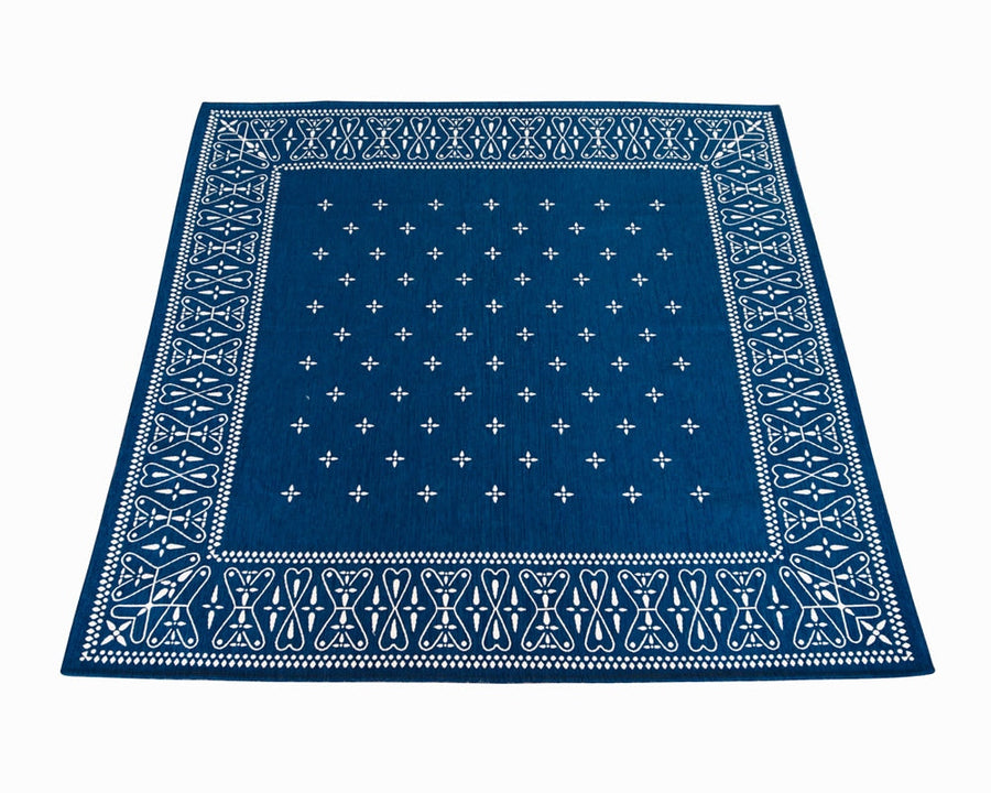 Cross Bandana Rug Navy クロスバンダナラグ ネイビー 200×200cm