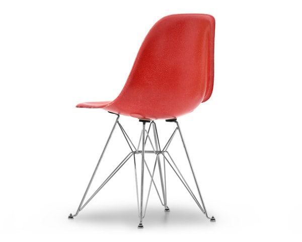 Fiberglass Side Shell Chair RED レッド