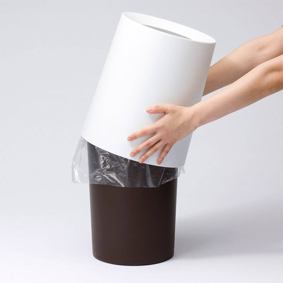 TUBELOR HOMME Round Dustbin, Rich White