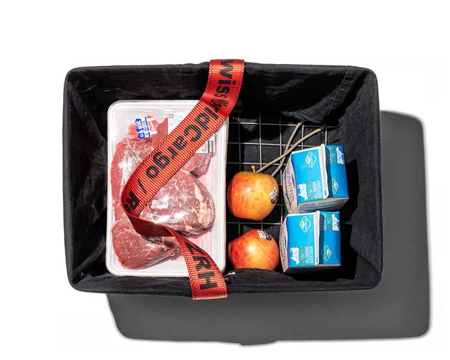 RECT. BASKET with VINTAGE POST OFFICE BAG