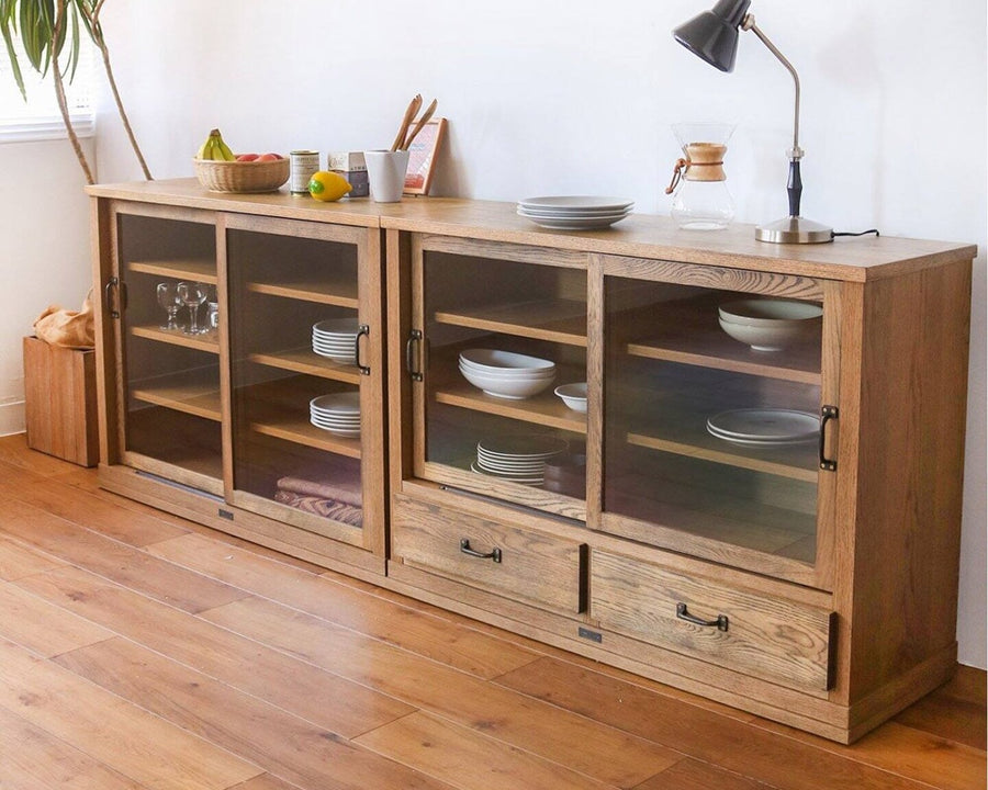 Elverson Glass Cabinet with Drowers, Small