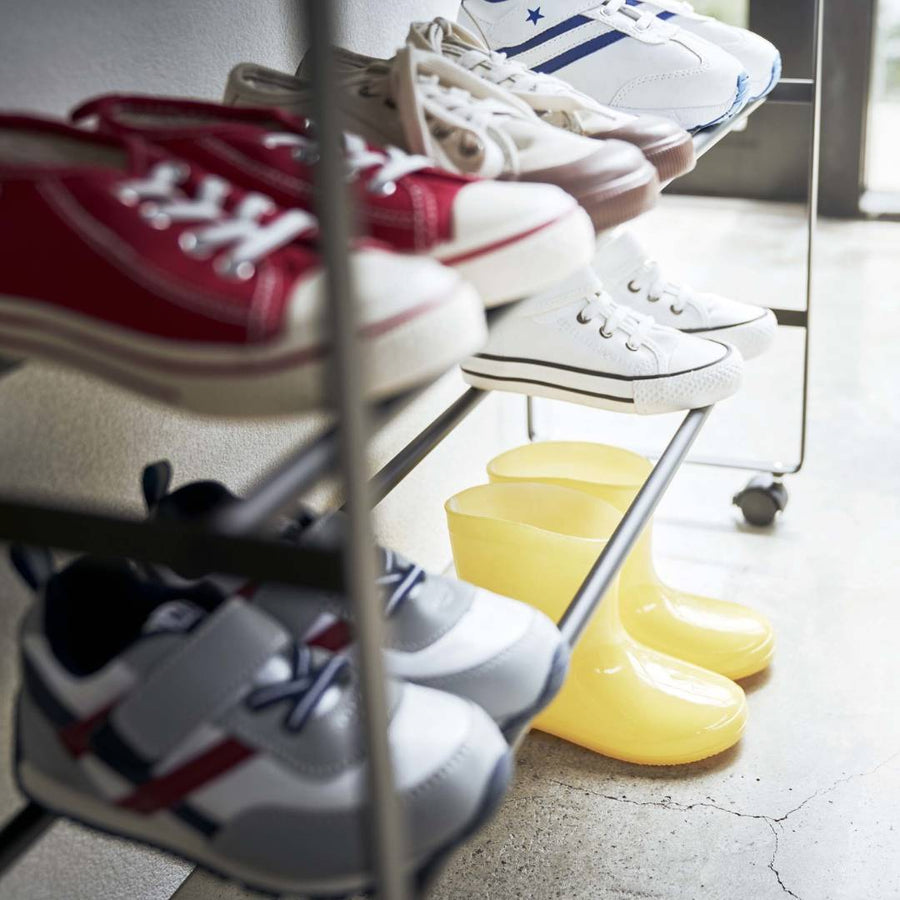tower entrance storage rack with casters