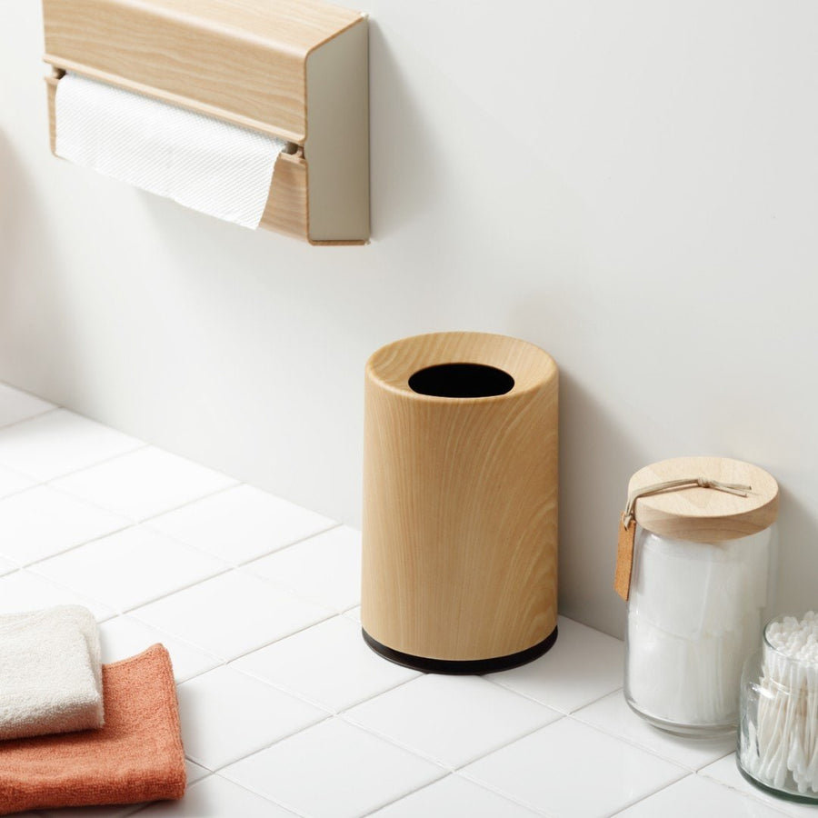 mini TUBELOR Round Dustbin Wood Grain