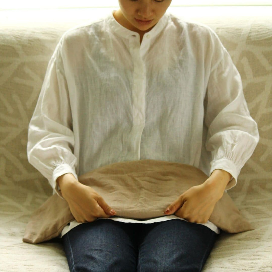 Wheat hot and cold neck pillow, washed linen