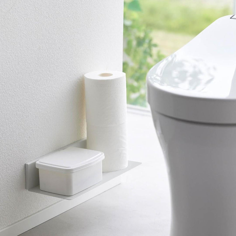 Tower gypsum board wall-compatible floating toilet shelf