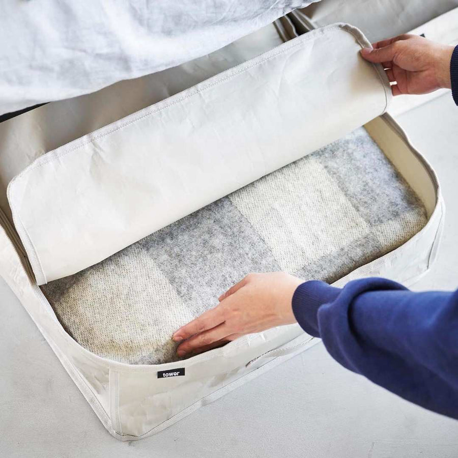 Tower Polyethylene Sheet Sofa &amp; Under-Bed Storage Case, Set of 2