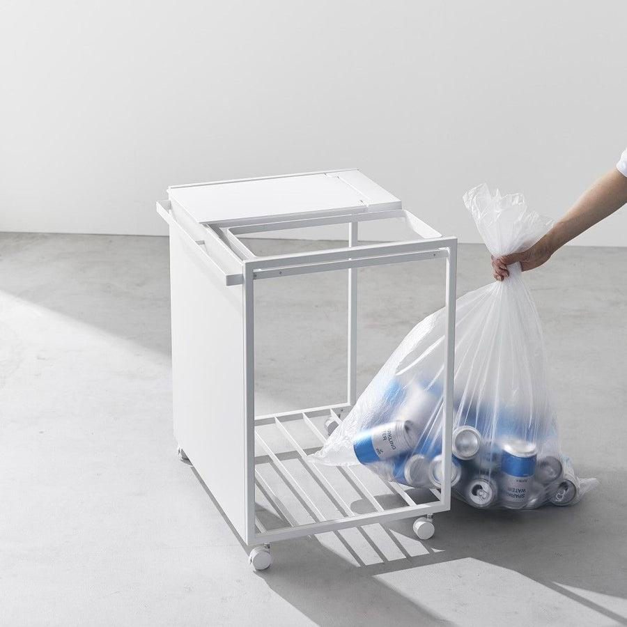 Tower 45L lidded blindfolded trash cart with 2 compartments
