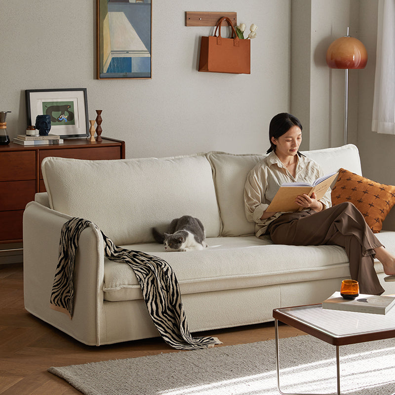 Boucle fabric sofa