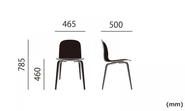 VISU CHAIR ウッドベース グレー