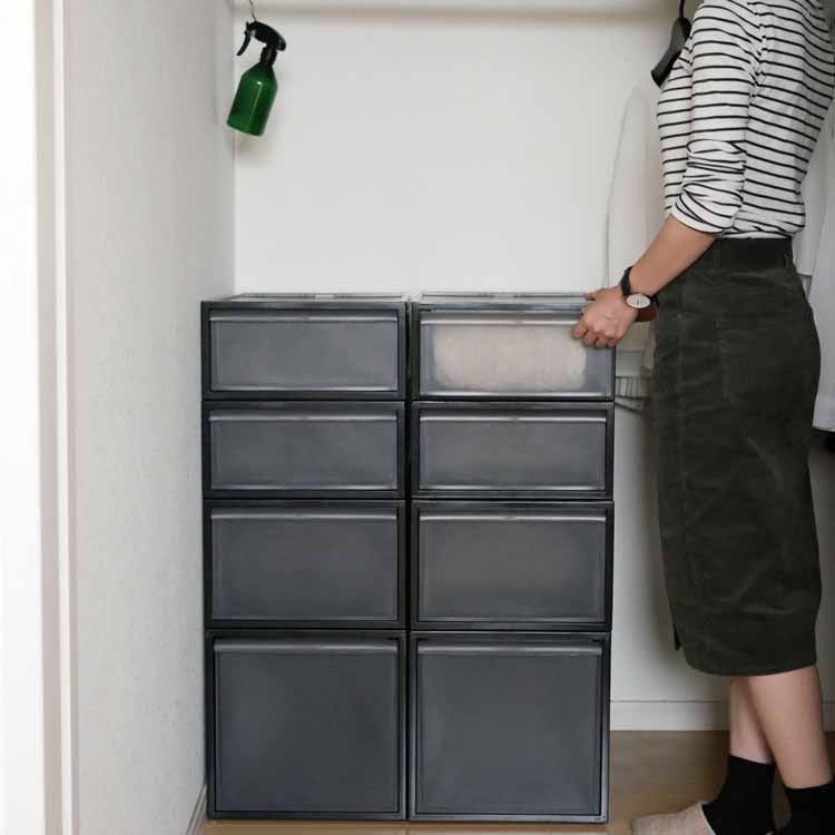 クローゼットシステム 引出し L クリアブラック
