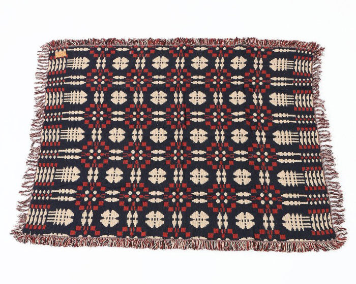 OVERSHOT RUG Navy/Red Overshot Rug