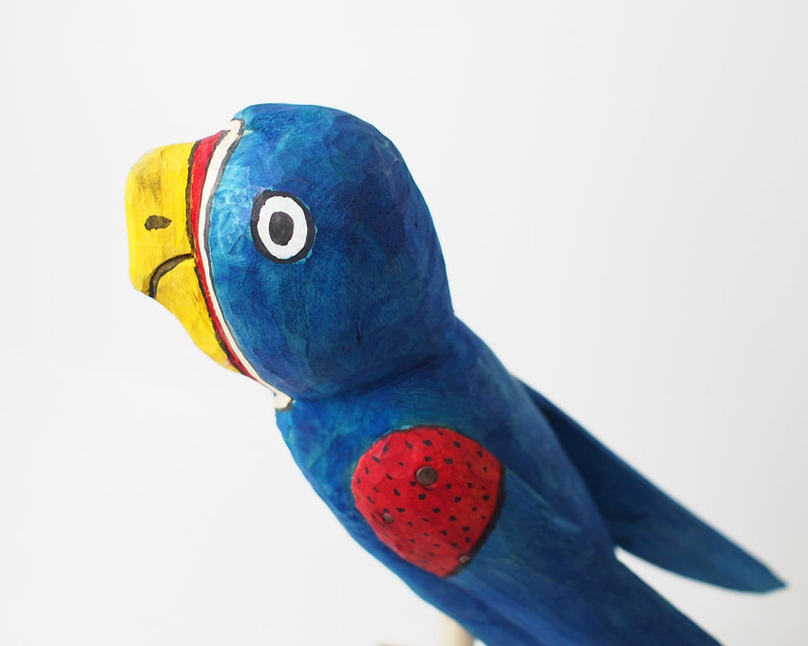Wood Carving Parakeet ウッドカービング インコ