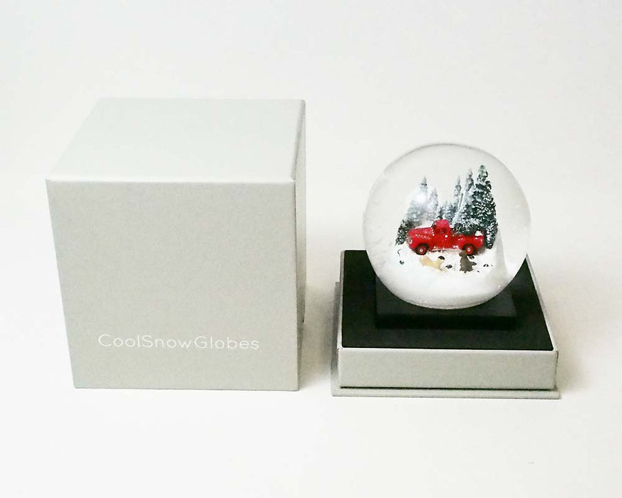 Snow Dome Red Truck with Dog クールスノーグローブス