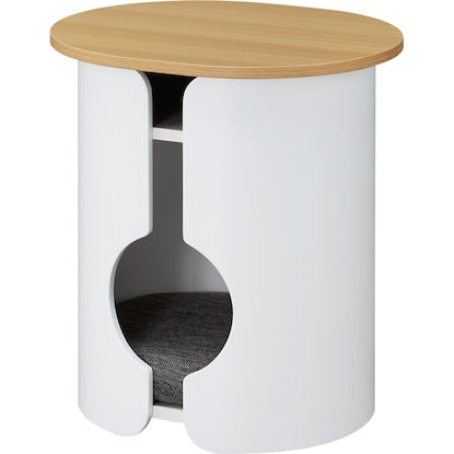 Side table with pet house (AW10WH)