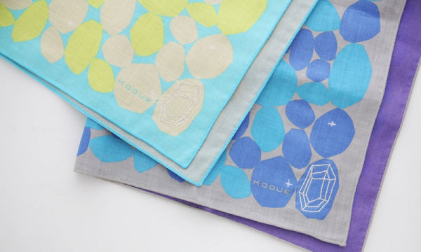 Hibino Kodue Handkerchief STONE Blue