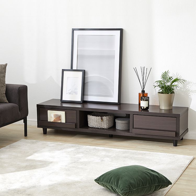 Low TV stand with storage and drawers