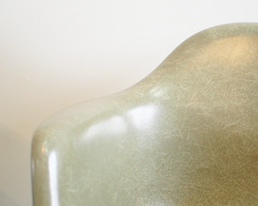 GS Fiberglass Arm Shell Rocker Chair by Modernica Pebble
