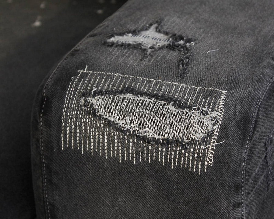 FRANKLIN SOFA BLACK DAMAGE DENIM Franklin sofa black damage denim