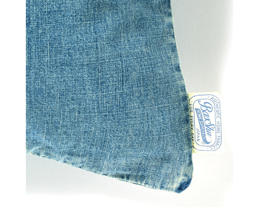 Grandad Check Long Feather Cushion Denim ロングフェザークッション デニム