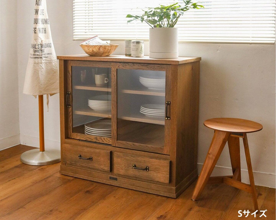 Elverson Glass Cabinet with Drowers, Small
