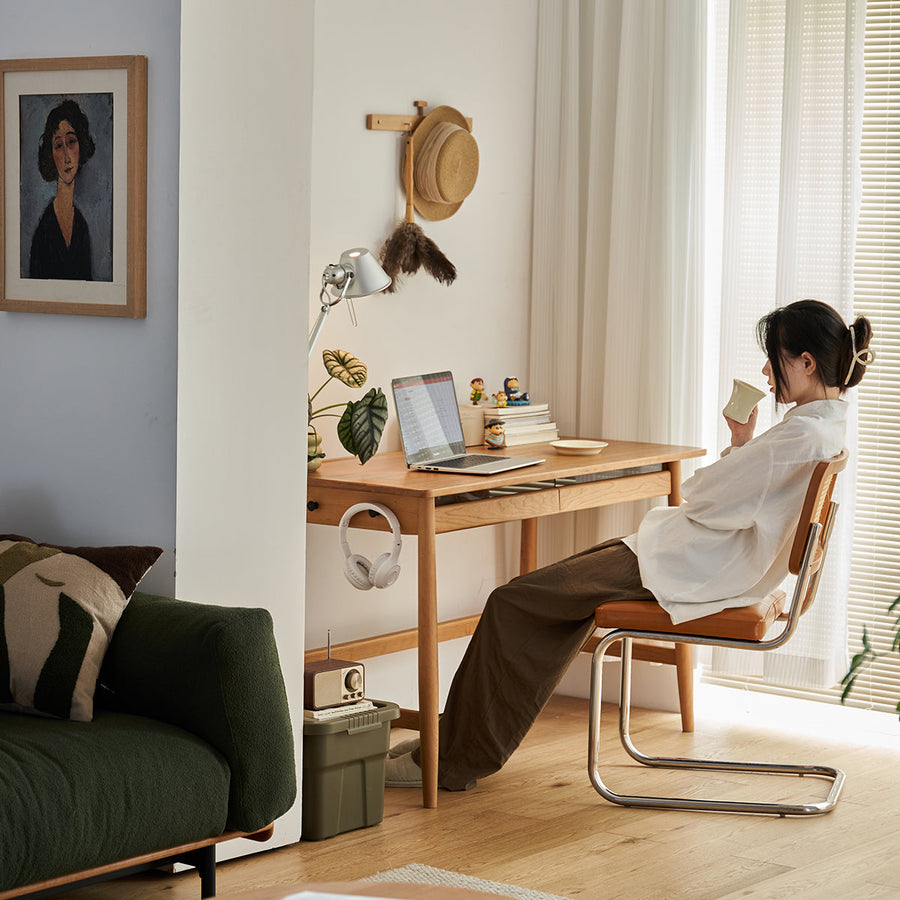 Multi-use compact wooden desk