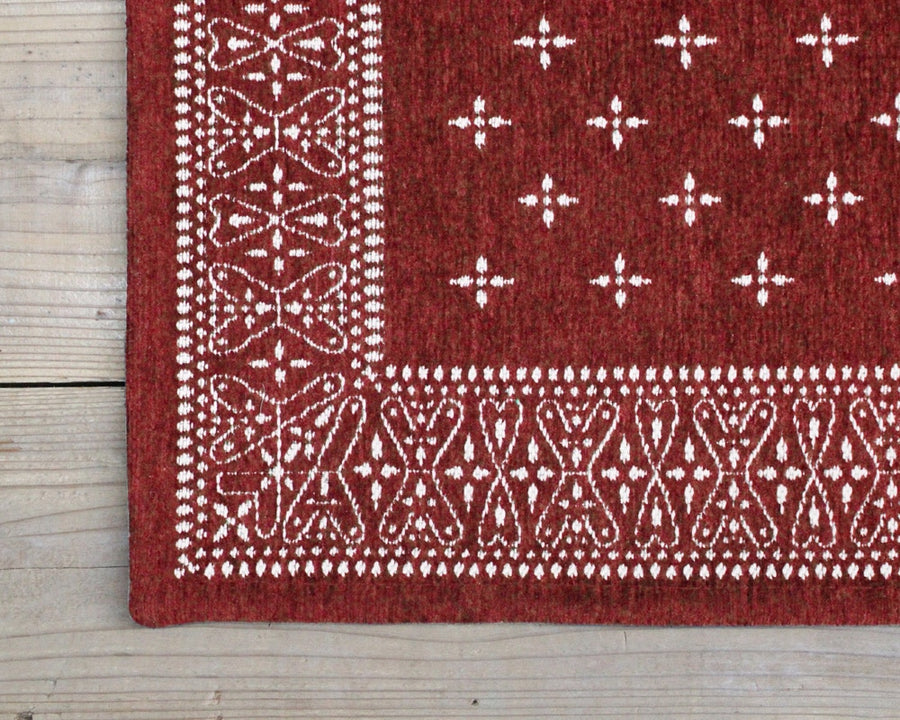 Cross Bandana Rug Burgundy クロスバンダナラグ バーガンディ 140×100cm