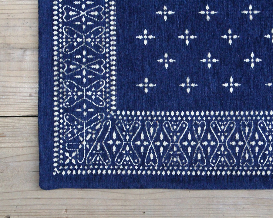 Cross Bandana Rug Navy クロスバンダナラグ ネイビー 200×200cm