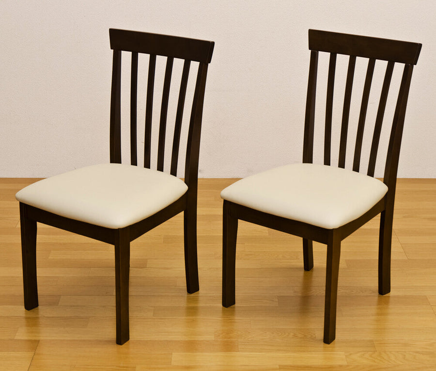 Basic design wooden dining chairs, set of 2
