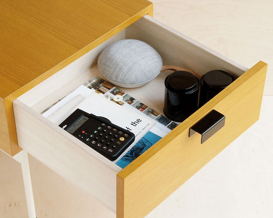 Pierre Paulin F181 Drawer Table Oak