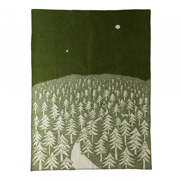 Wool Single Blanket 130x180cm HOUSE IN THE FOREST