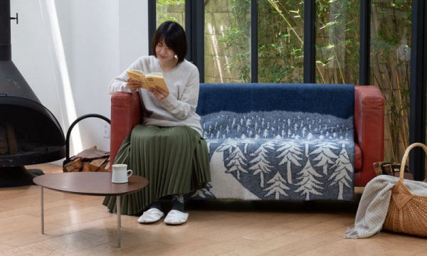 Wool Single Blanket 130x180cm HOUES IN THE FOREST