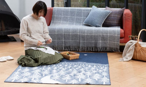 Wool Single Blanket 130x180cm HOUES IN THE FOREST