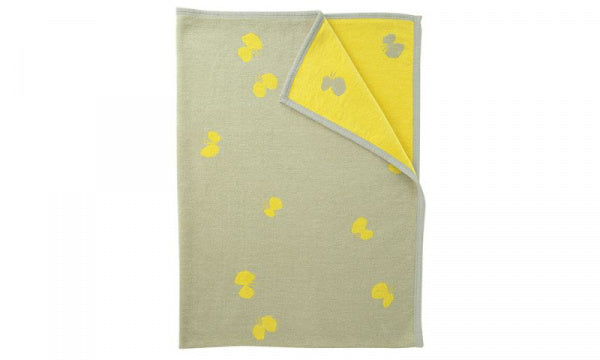 Chenille Cotton Blanket, Single, 140 x 180 cm, CHOUCHO, Olive Yellow