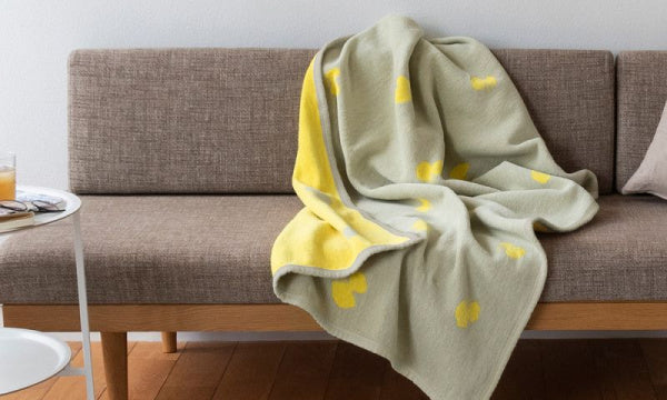 シュニールコットン ブランケット ハーフ 140×90cm CHOUCHO オリーブイエロー