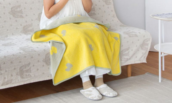 Chenille Cotton Blanket Mini 70x90cm CHOUCHO Olive Yellow
