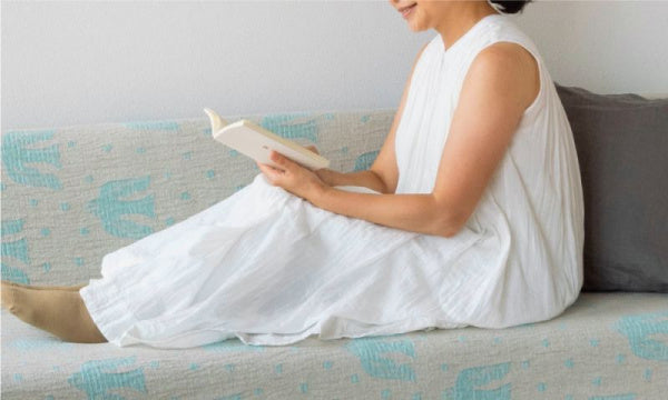 Linen &amp; Chenille Cotton Single Blanket 140 x 180 cm Birds in the Snow Light Blue