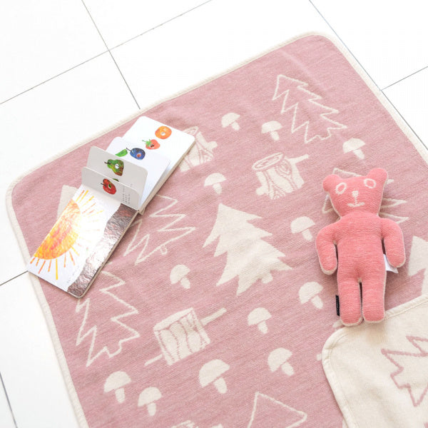 Chenille Cotton Blanket Mini 70x90cm Mushroom Pink