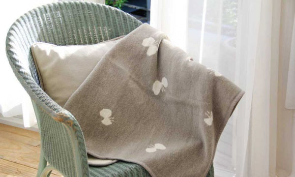 CHOUCHO Chenille Cotton Mini Blanket, 70x90cm, Gray