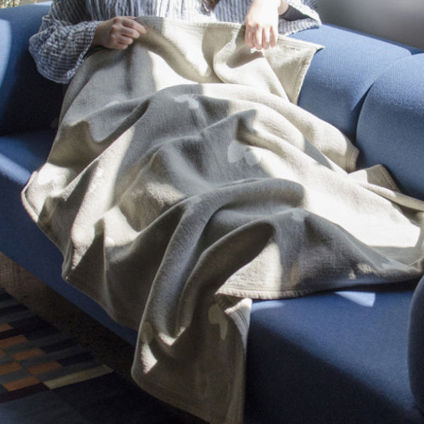 Chenille Cotton Blanket Half CHOUCHO 140 x 90cm Grey