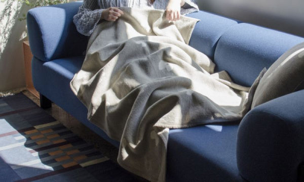 Chenille Cotton Blanket Half CHOUCHO 140 x 90cm Grey