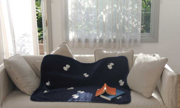 シュニールコットン ミニブランケット CHOUCHO 70×90cm ネイビー