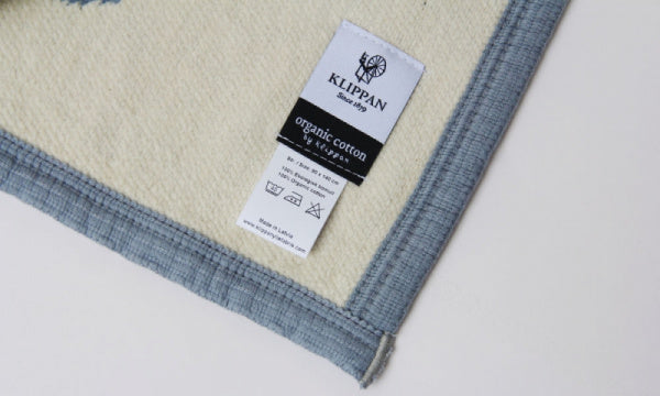 Chenille Cotton Blanket Half CHOUCHO 140x90cm Blue